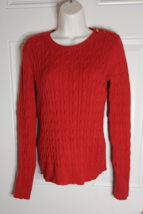 CHARTER CLUB Red Cable Knit Pullover Long Sleeve Sweater Size Small - £9.68 GBP