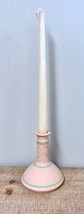 Vtg Pink /Turquoise Art Pottery Candlestick/Bud vase Signed WAKL? 80s 5&quot; - $601.47 MXN