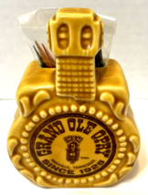 Vintage Grand Ole Opry Ceramic Gold Guitar Shaped Toothpick Holder - £9.14 GBP