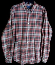 Ralph Lauren Men&#39;s Shirt Size L Red Plaid Classic Fit 100% Cotton Button... - £17.20 GBP