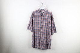 Vtg Columbia Mens XL Faded Spell Out Rainbow Plaid Collared Button Down ... - $24.70