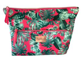 Nicole Miller New York Palm Tree Toiletry Bag Large Travel Bag 4 Compartments - £10.71 GBP