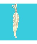 Sterling Silver 1.25&quot; Feather Necklace Charm Pendant - €24,55 EUR