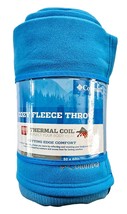 Columbia Cozy Fleece Throw, 50&quot; x 60&quot; Thermal Coil Microfiber Blue - £15.80 GBP+