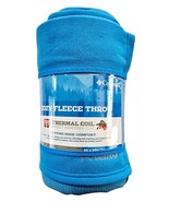 Columbia Cozy Fleece Throw, 50&quot; x 60&quot; Thermal Coil Microfiber Blue - £15.09 GBP+