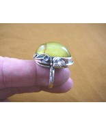 (PR-10.25-2) yellow AMBER oval + 925 Sterling SILVER leaf design RING si... - $116.56 CAD
