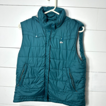Lacoste Vintage Puffer Vest Womens Green Zip Snap Stand Up Collar Size 4... - $29.90