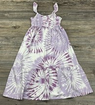 NWT 32 DEGREES Cool Youth Girl&#39;s Smocked Maxi Summer Dress Purple Tie Dye XS 5/6 - £6.25 GBP