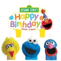 Sesame Street Party Molded Candle Set Cake Topper  Birthday Supplies 4 P... - $6.25