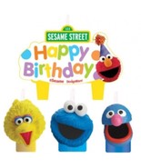 Sesame Street Party Molded Candle Set Cake Topper  Birthday Supplies 4 P... - $117.08 MXN