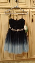 New Nwt B. Smart 3/4 Navy Blue Hombre Prom Homecoming Wedding Dance Party Dress - £72.00 GBP