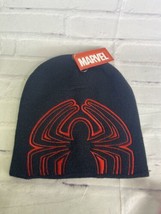 Marvel Comics Spider-Man Miles Morales Knit Black Red Beanie Hat Cap Adult OSFM - £19.07 GBP