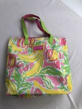 Lilly Pulitzer for Estee Lauder -Tropical Fruit Floral Canvas Beach Tote Bag - £13.94 GBP