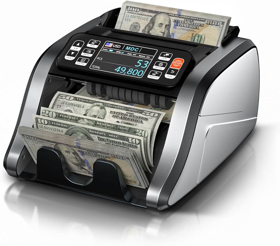 Primary image for Denomination Money Counter Machine, Printer Enabled Bill Counter for Business Va