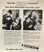 Minit-Rub Chest Rub Got The Cold Miseries Bristol-Myers Vintage Print Ad... - £10.00 GBP