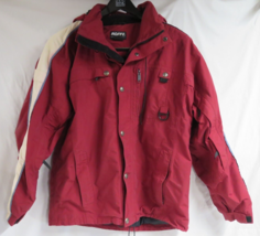 Roffe Waterproof Ski Jacket Men&#39;s Large Red White Winter Coat - $19.75