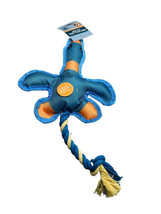 The GKC Blue Duck Stuffed Interactive Plush Squeaky Dog Rope Knot Toy 12” - £11.77 GBP