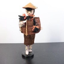 Vintage Taiwanese 11&quot; Handmade Cloth Traditional Folk Native Peasant Girl Doll - £12.59 GBP