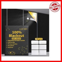 Self-Adhesive Blackout Curtains 138&quot; x 57&quot; - Easy Install, Travel-Friendly - $591.41 MXN