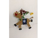 Vintage Christmas Reindeer Metal Hanging Ornament 4&quot; - $27.71