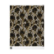 Elegant Golden Black Florals Decorative Eco-Friendly Gift Wrapping Paper - $19.80+
