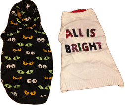 “All Is Bright” &amp; Spooky Eyes Target Brand Set Of 2 Dog Outfits  - $5.78