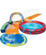 Cyclone Splash Park w/ Curved Slide, Water Sprinkling Arch, Splash Pool - $1,135.88 MXN