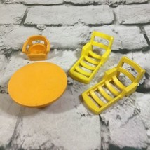Vintage Fisher Price Little People Furniture Lot Dining Table Chair Lawn Chairs - £12.55 GBP