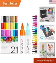 Artisan 21-Piece Acrylic Paint Markers - Dual-Tip Design for Crafting Cr... - $38.69