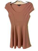 Try This  Skate Dress Juniors  Size S Coral Pink Cap Sleeve Fit and Flair - £11.90 GBP