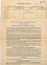 1929 Harvard College Parent's Copy Grades &amp; 1930 Registration Form Cambr... - $44.50