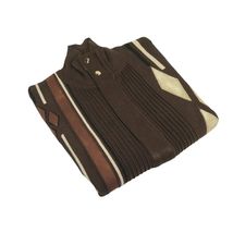 Men's Fancy European Sweater Jacket By Silversilk Fashionable 11009 Brown image 2