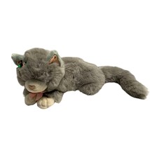 Main Joy Plush Stuffed Animal Toy Cat Gray Kitten Kitty 14 in Length - £8.75 GBP