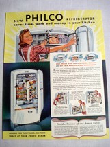 1942 Philco Refrigerator Color Ad Saves Time, Work and Money In Your Kitchen - £7.95 GBP