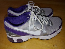 NIKE AIR MAX LADIES SILVER/PURPLE SNEAKERS-6.5-WORN ONCE-EXCELLENT-LIGHT... - £37.36 GBP
