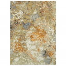 5 x 7 ft. Modern Abstract Gold &amp; Beige Indoor Area Rug - £367.75 GBP