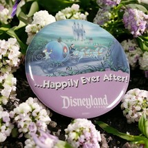 Disney Button Happily Ever After Pin Cinderella Coach Collector 3 Inch Resort - £7.46 GBP