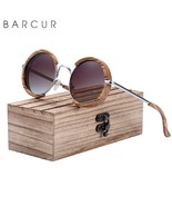 Brand Design Retro Hand Made Round Wood Sunglasses Fashion Polarized Wom... - £48.75 GBP