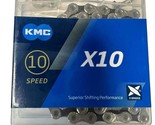 NEW KMC 10 Speed X10 Bicycle Chain Bike 116 Links Silver Black 1/2&quot; x 11... - $24.74