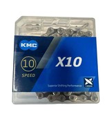 NEW KMC 10 Speed X10 Bicycle Chain Bike 116 Links Silver Black 1/2&quot; x 11... - £19.59 GBP