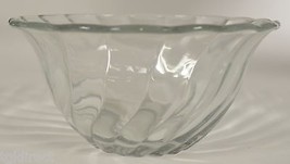 Vintage Clear Glass Swirl Pattern Bowl 3.25&quot; T Collectible Serveware Tableware - £9.95 GBP