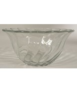 Vintage Clear Glass Swirl Pattern Bowl 3.25&quot; T Collectible Serveware Tab... - £10.06 GBP