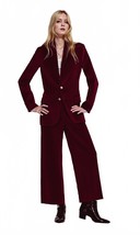 Frame cropped velvet wide leg pant in Wine - $299.14 CAD