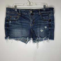 American Eagle Denim Shorts Womens 16 Distressed High Rise Festival Cutoff - $18.00