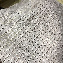 1.5M Embroidery Flower Cotton Fabric Wedding Bridal Dress Table Curtain Clothing - £16.37 GBP