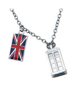 Doctor Who Union Jack Phone Booth Tardis 2 Charm Pendant Costume Necklac... - £22.37 GBP