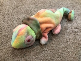Ty Beanie Baby Buddy Plush Stuffed Animal iguana 10” Rainbow the Lizard - $10.35