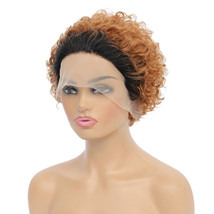 13x1 Front Lace Short Curly Pixie Cut Wigs for Black Women, #1B/30 - $46.14