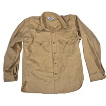 Vtg Woolrich Sheep Label Cotton Flannel Work Shirt Yellow Rounded Hem Sz L - $49.50