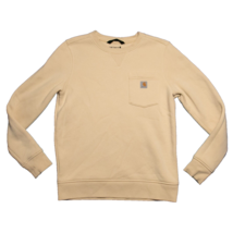 Carhartt Womens Relaxed Fit Midweight Crewneck Pocket Ivory Sweatshirt Size S - $21.29